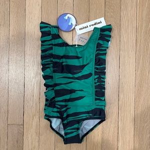 2-3 Y mini rodini tiger ruffled swimsuit